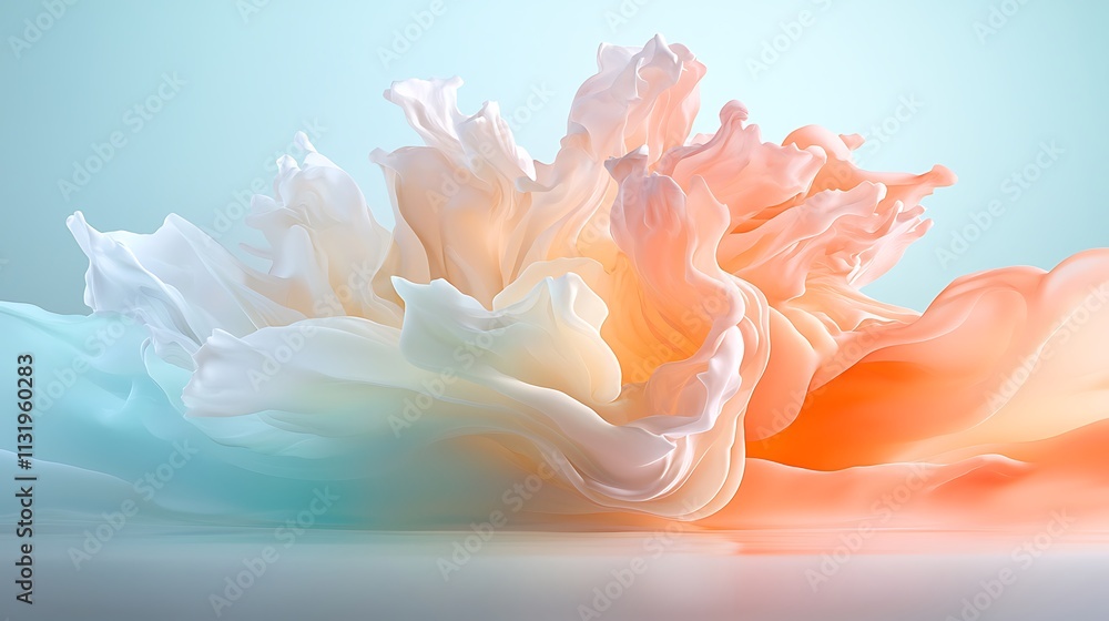 Poster dynamic abstract fluid art colorful swirls in digital space for creative expression