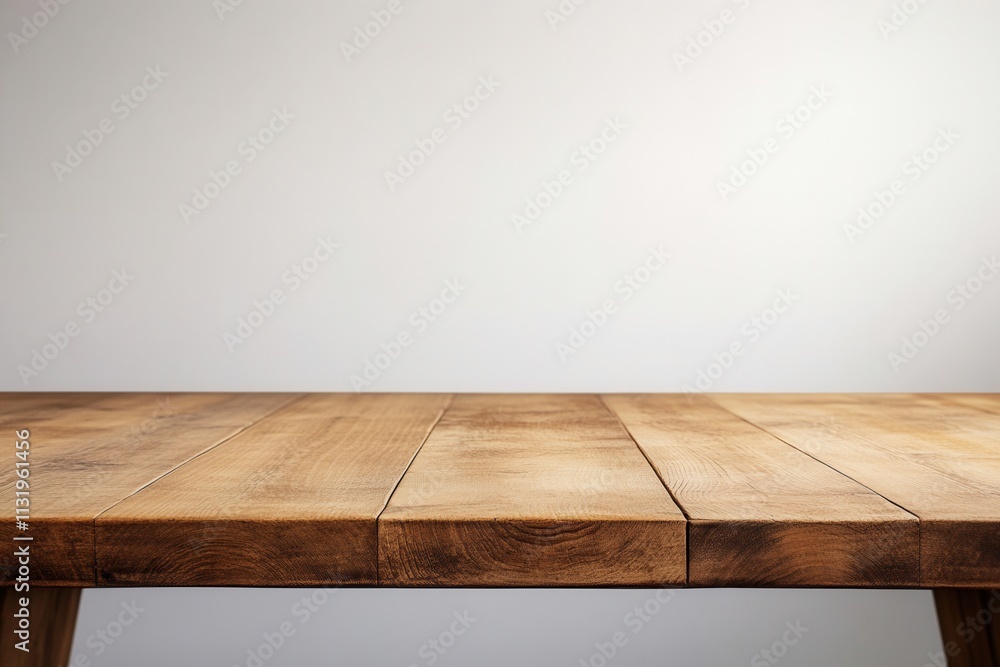 Poster wooden table with a plain background for versatile use.