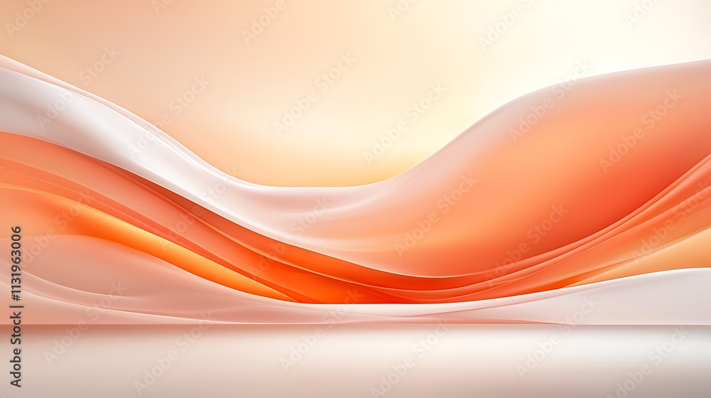 Poster elegant waves of soft colors abstract art contemporary design studio setting close-up fluidity