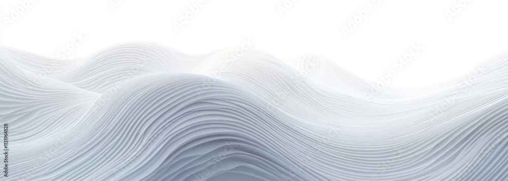 Aufkleber white wave background elegant three-dimensional striped abstract pattern gray minimalist design