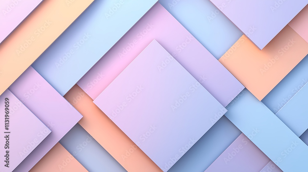 Poster creative space in digital art abstract geometric design with soft color palette