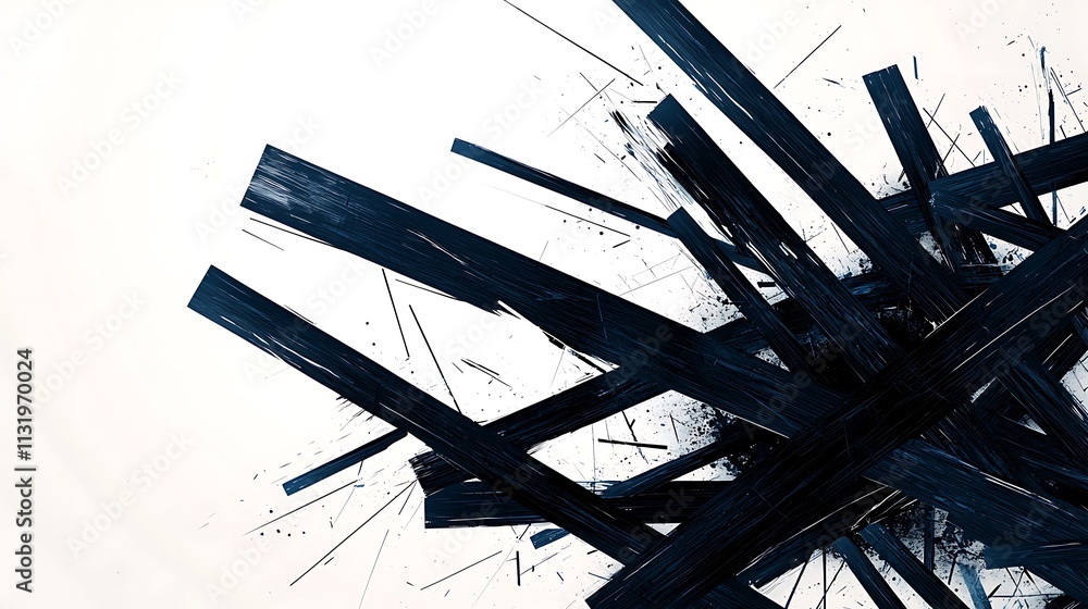 Poster modern dynamic abstract art composition in minimalist digital space - visual perspective