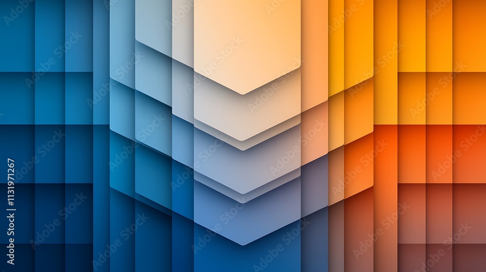 Poster dynamic geometric shapes abstract digital art colorful layers modern design vibrant composition