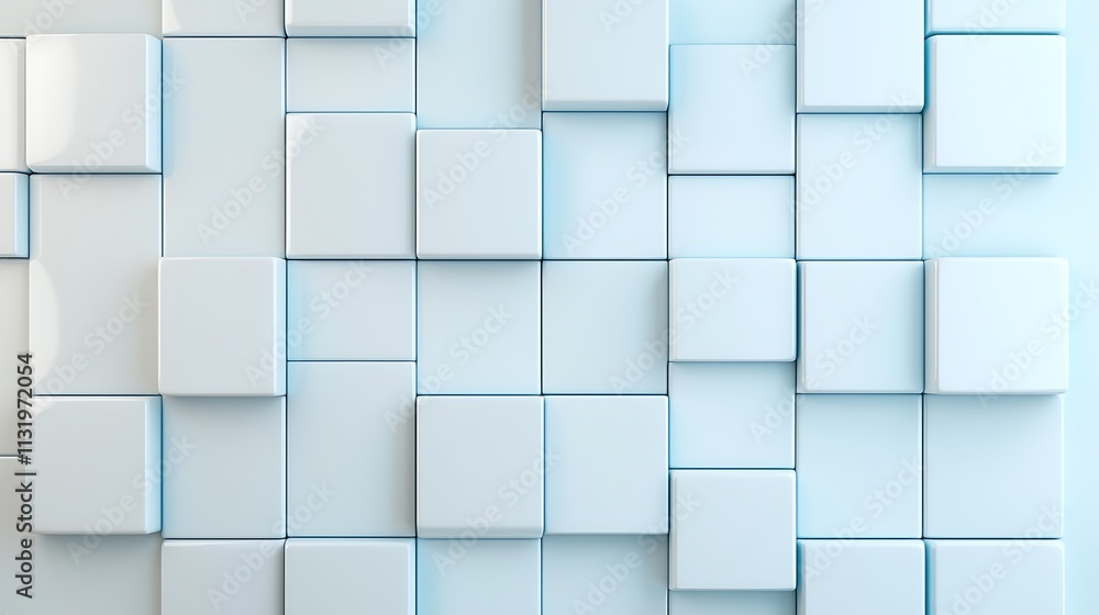 Aufkleber abstract art in a modern design studio dynamic aerial view of minimalist cube arrangement