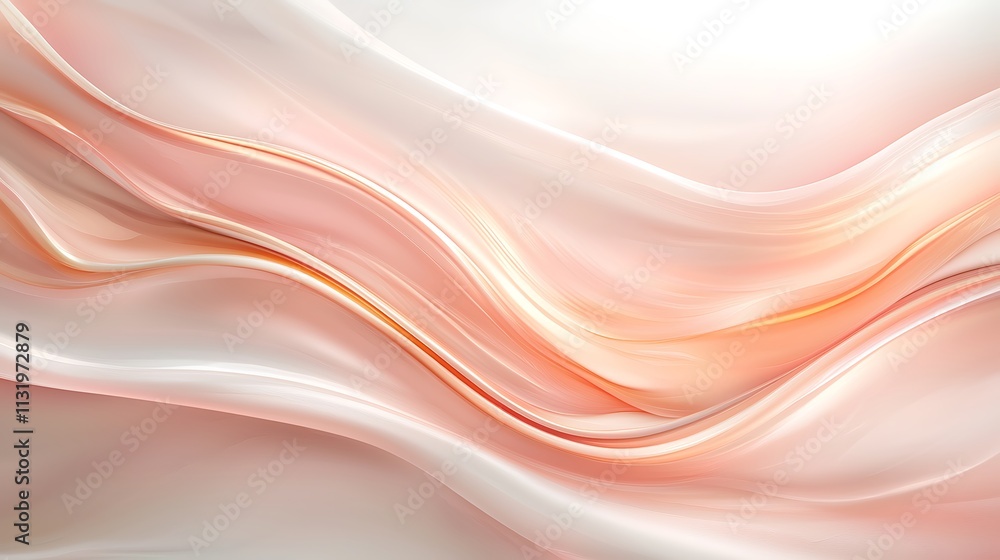 Poster abstract flowing silk textures digital art with soft colors for visual serenity
