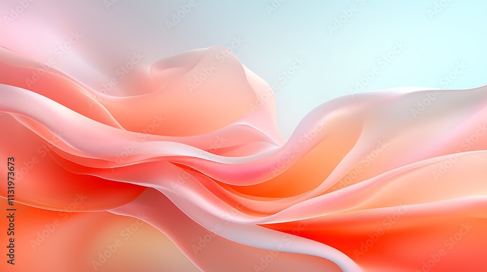 Poster flowing abstract fabric patterns digital art soft colors minimalist design artistic perspective
