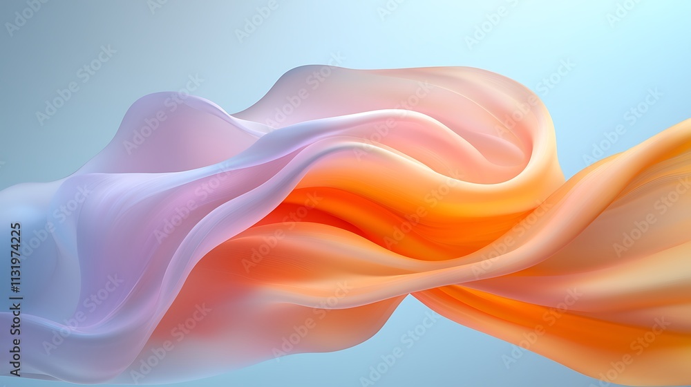 Poster digital creation of serene color waves abstract art and visual harmony close-up