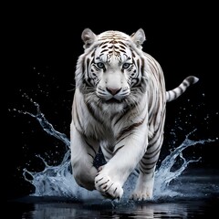 Obraz premium white tiger on black