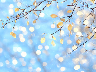 Fairy light and blur of sun