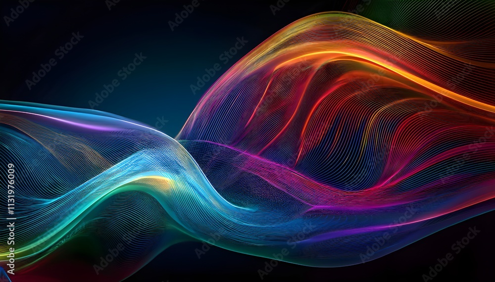 Poster a modern digital abstract 3d background, suitable for describing network capabilities