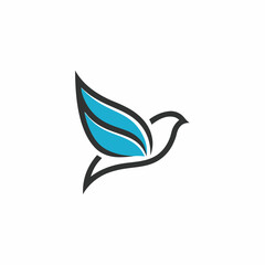 Fototapeta premium Modern Bird Logo with Stylized Blue color Design vector art.