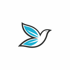 Modern Bird Logo with Stylized Blue color Design vector art.