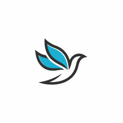 Modern Bird Logo with Stylized Blue color Design vector art.