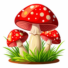 Mushroom Vector White Background