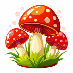 Mushroom Vector White Background