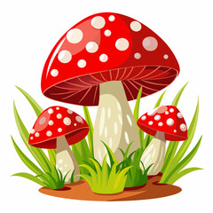 Mushroom Vector White Background