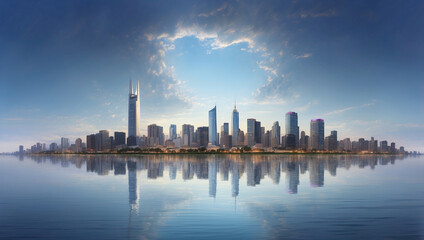 Fototapeta premium City Skyline at Dusk