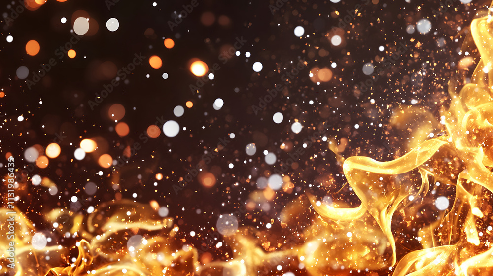 Poster dynamic fire sparks dance in dark space abstract visuals for creative projects