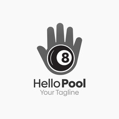 Hello Pool Logo Design Template. Good for Business, Agency, Community and Organization. 