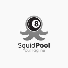 Obraz premium Squid Pool Logo Design Template. Good for Business, Agency, Community and Organization. 