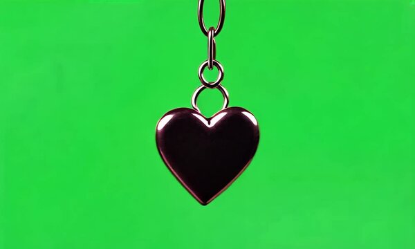 A keychain with a heart charm swinging