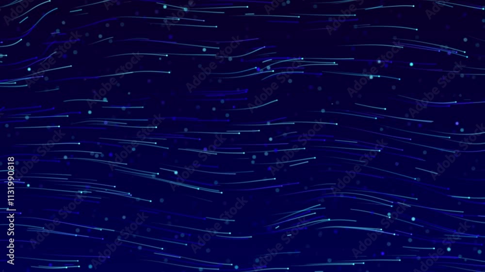Poster futuristic particle beam stream, line strips flowing digital data flow. big data storage of blockcha