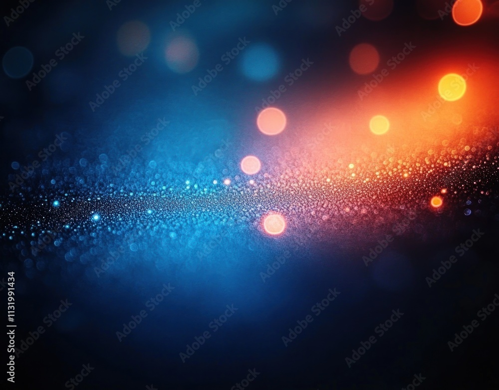 Poster Abstract Gradient Light Patterns with Blue and Orange Hues Soft Bokeh Effect Dreamy Background Texture