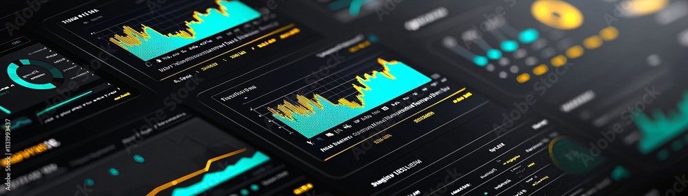 Poster a futuristic ai-driven tax calculation dashboard, vibrant financial graphs and deduction summaries o