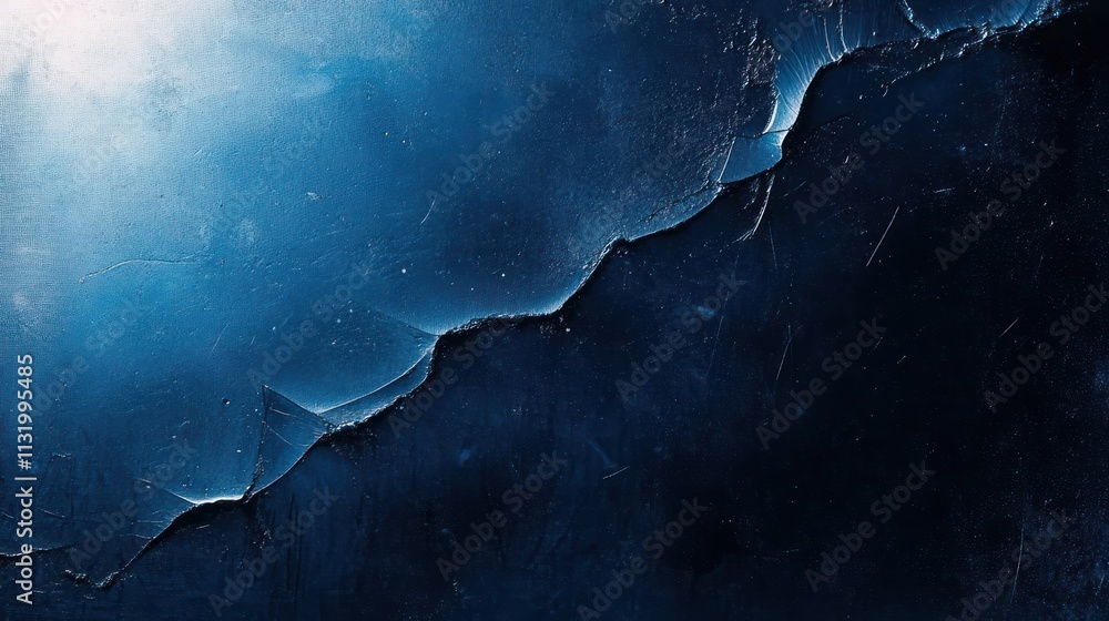 Poster abstract blue glitch noise texture with distressed overlay and cracked display background