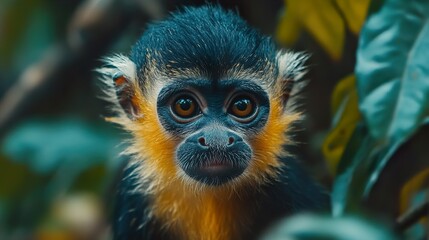 Fototapeta premium Closeup of an Adorable Baby Monkey in the Jungle