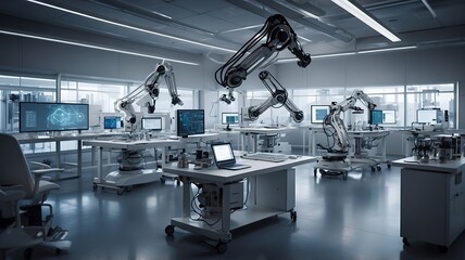 High-Tech Robotic Laboratory: Automation and Innovation in Modern Science