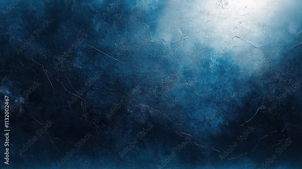 Poster deep blue abstract texture with gradients and light scratches distressed overlay glitch noise backgr