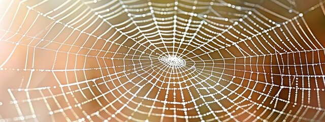 Obraz premium Spiderweb Closeup, Nature Macro Photography 