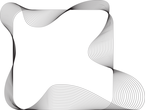 Rounded square frame line fluid for badges, tag, banner, label, logo