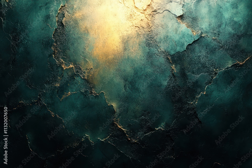 Aufkleber abstract dark green and black gradient background with soft diffused light