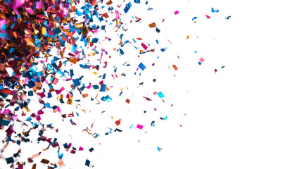 Celebration falling confetti isolated on white background