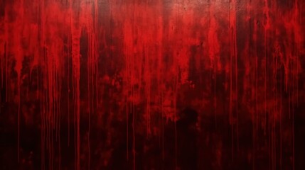 Fototapeta premium red paint splatter on redbackground, Red blood splatter on a grunge wall, horror wall, halloween wall, red vintage, retro,red splash dripped blood textured wall,banner poster design wall