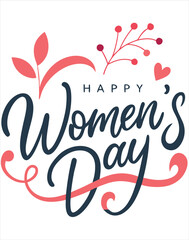 Obraz premium minimalist happy women's day t-shirt typography design.