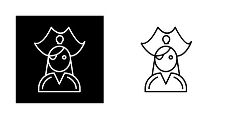 Fototapeta premium Female Pirate Vector Icon