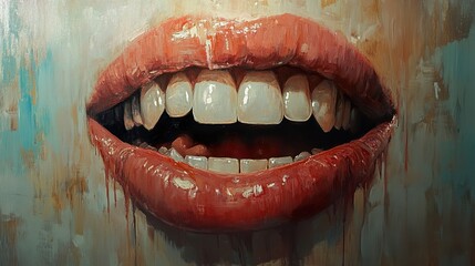 Crimson fangs: A dramatic portrait of a sensual vampire mouth