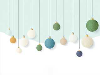merry christmas card with hanging ball decoration