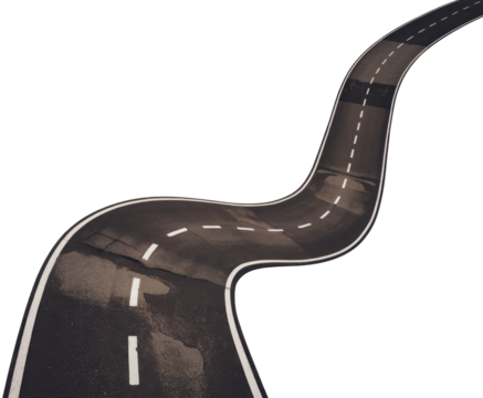High-Quality PNG asphalt road, curve highway, 3d illustration. Isolated on White Background – High Resolution