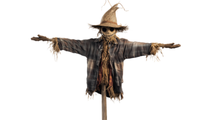 A Traditional Scarecrow Design for Autumn Harvest Themes, Perfect for Farm and Seasonal Decorations
