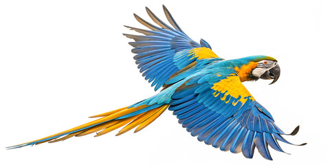 Fototapeta premium Its wings are spread wide, showing off the intricate feather patterns as it soars gracefully. 