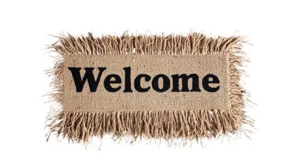 A Cozy Welcome Mat Featuring Bold 'Welcome' Text for Home Entrances and Hospitality Settings
