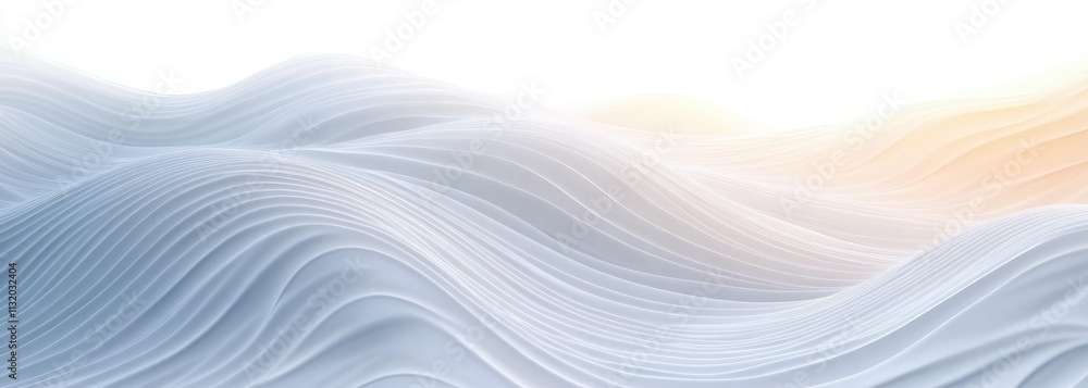 Poster white wavy striped background 3d abstract pattern minimal design grey elegant