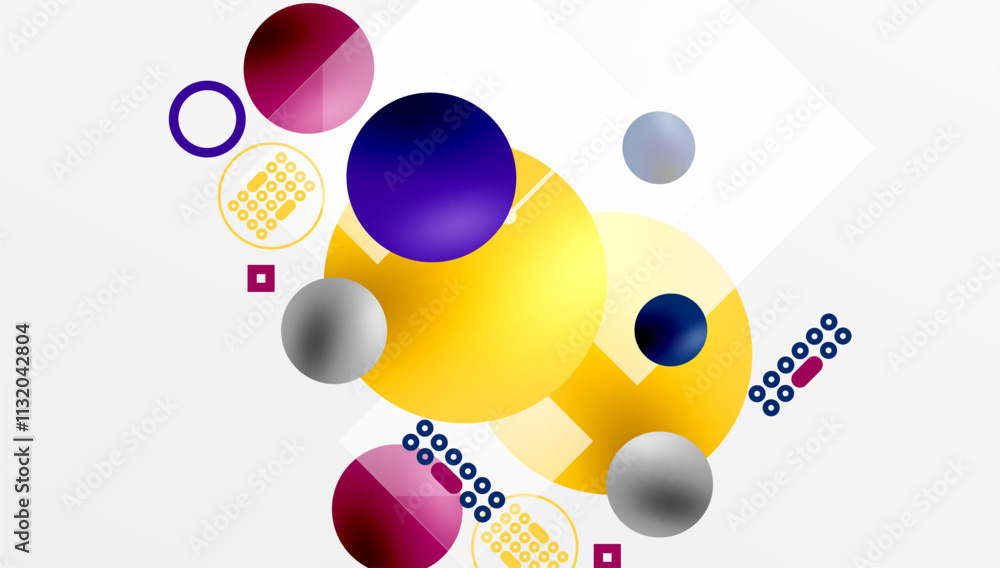 Poster Circles and elements geometric abstract background