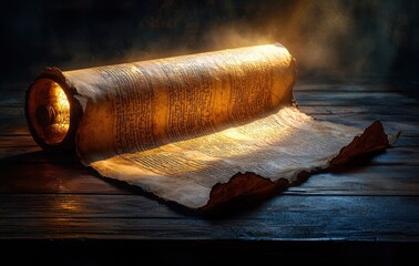Illuminated Ancient Scroll of Daniel Wisdom and Faithfulness in Babylon Dreams and Visions