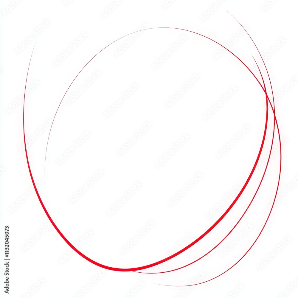 Poster abstract red circular lines on white background.