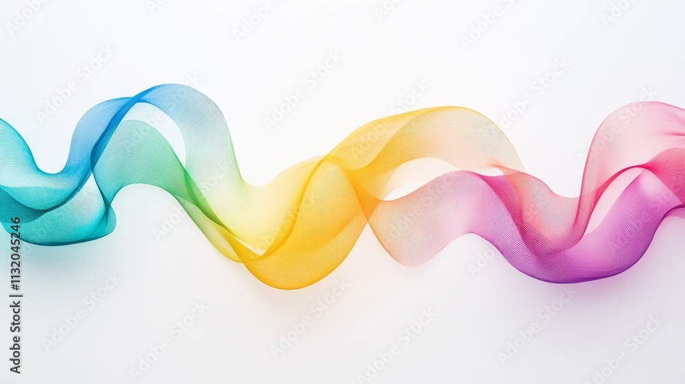 Aufkleber abstract colorful wave flowing on a white background with smooth gradient transitions representing c